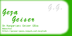 geza geiser business card